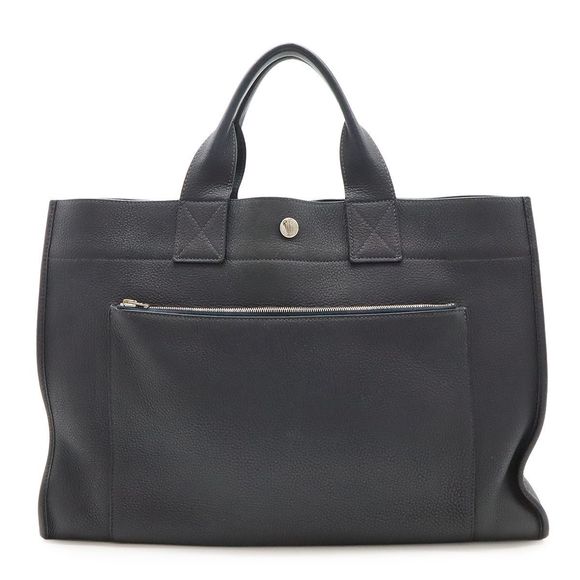 Hermes Sac Berline 40 Tote Handbag Buffalo Leather Black Black Silver Hardware - Picture 1 of 9